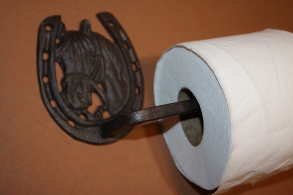 (3) Western Horse Bath Set Solid Cast Iron Towel Bar Ring