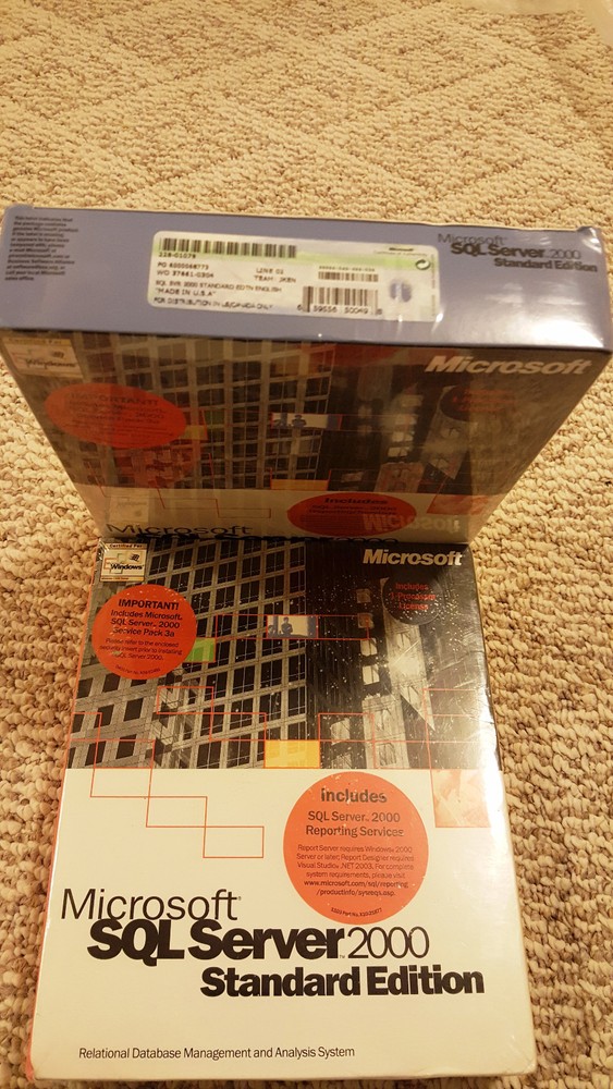 Microsoft SQL Server 2000, SKU 228-01079, Sealed Retail Box, 1-Processor License