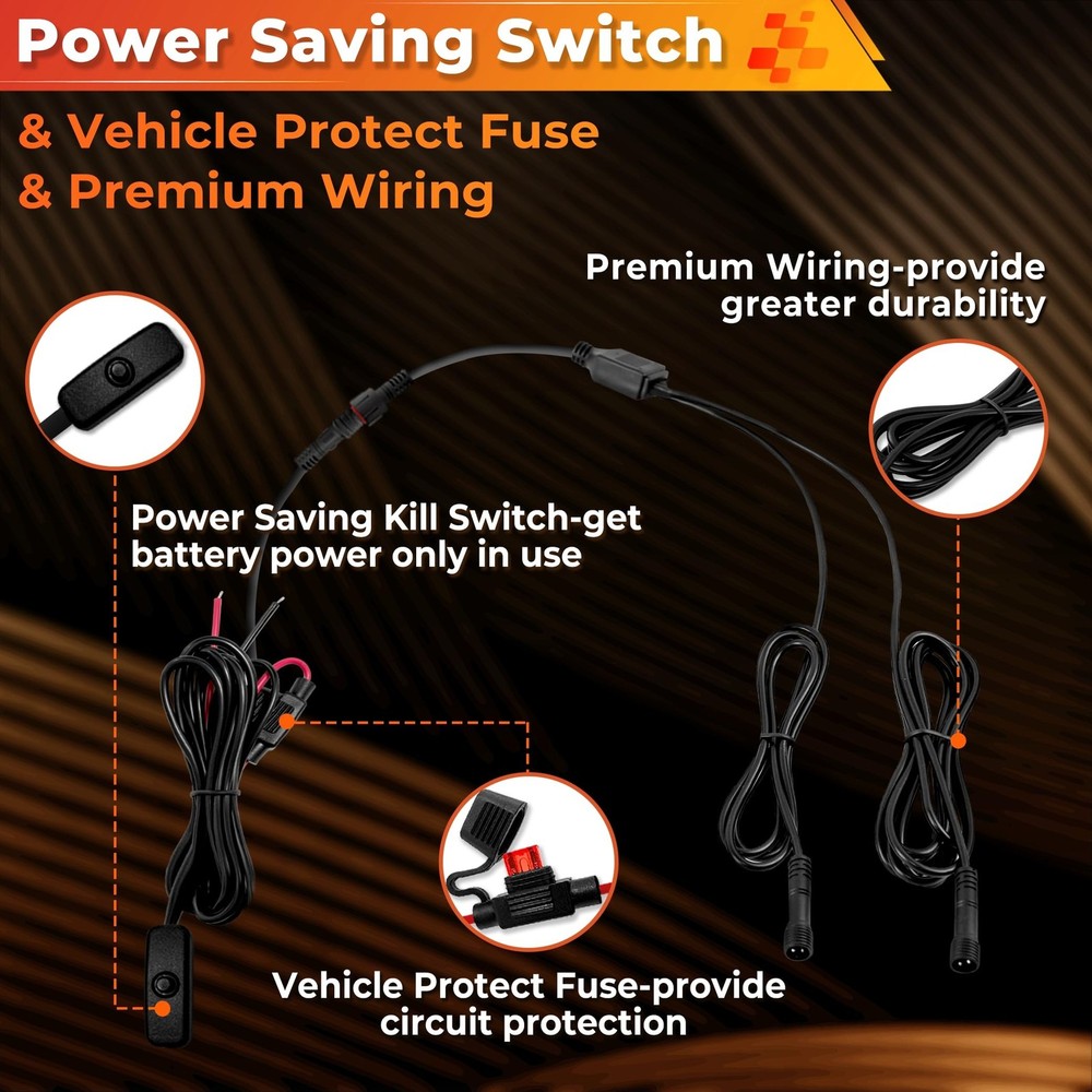 12 Pods Pure White LED Rock Lights Kit with Switch Wiring Harness,6500K 324 L...