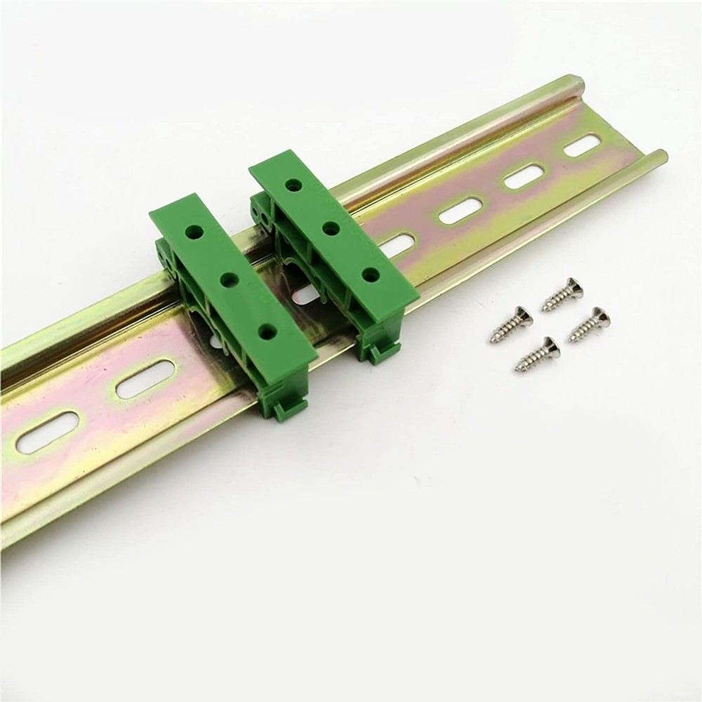 10 Sets 35mm PCB DIN C45 Rail Adapter Circuit Board Mounting Bracket Green