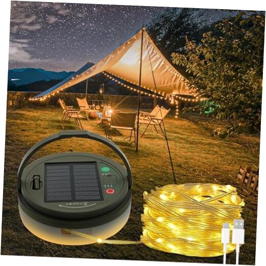 Solar Camping String Lights Fairy String Light, 4 in 1 Portable 32.8 FT