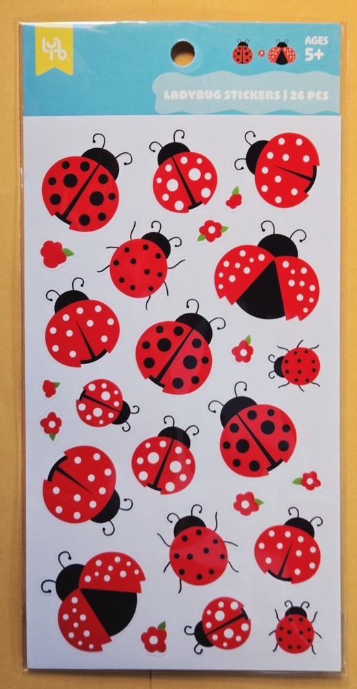 Ladybugs Sticker Single Sheet / 26 pieces