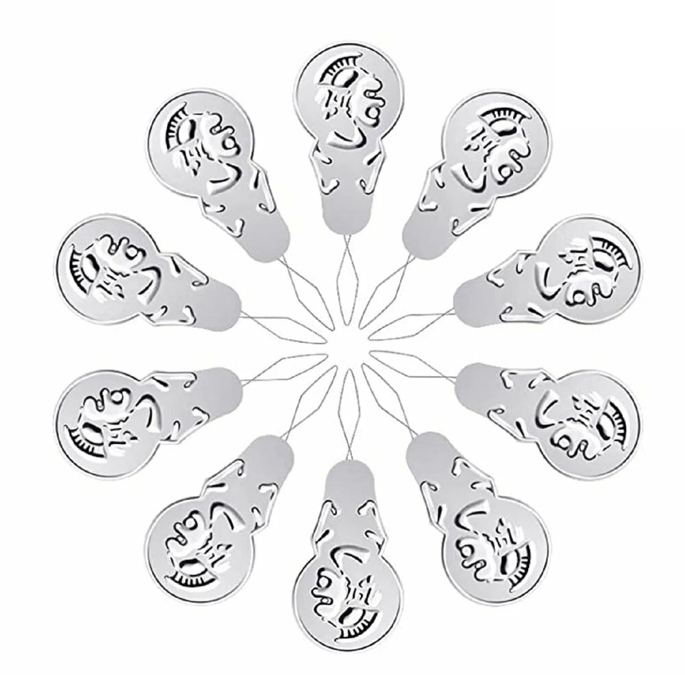 100x Metal Wire Needle Threader Hand Sewing Stitch Insertion Tool 1.7" HOT