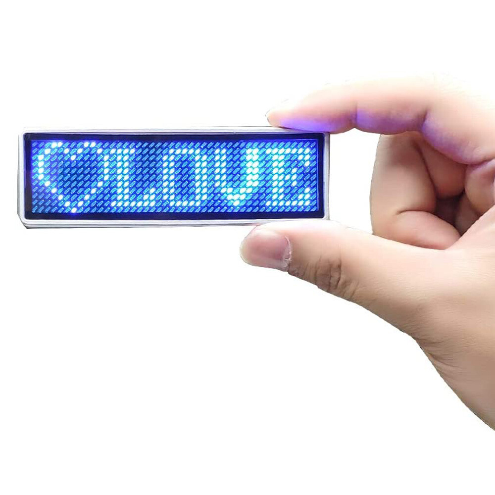 NEW LED Bluetooth Digital Programmable DIY Scrolling Name Message Tag Badge Sign