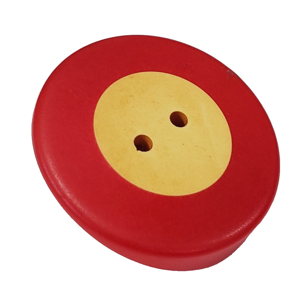 Thick Yummy Cherry Red & Cream Corn Bakelite Cookie Button