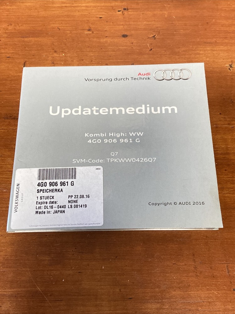 2016 Audi Q7 SD Memory Card Software Adaptation OEM 4G0906961G