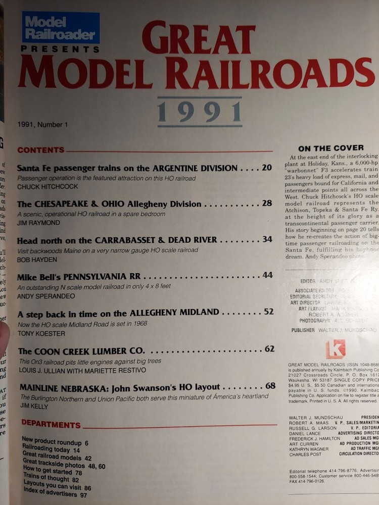 MODEL RAILROADER PERSENTS GREAT MODEL RAILROADS 1991