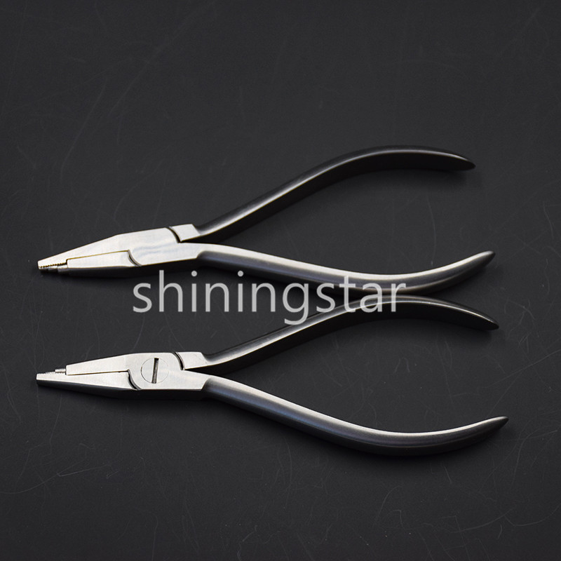 2 Pcs Dental Tooth Wire Bending Pliers Serrated Orthodontic Loop Forming Plier