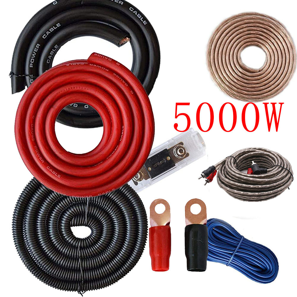 5000W Car Audio Wire Amplifier Complete Cable Subwoofer Speaker Installation Kit