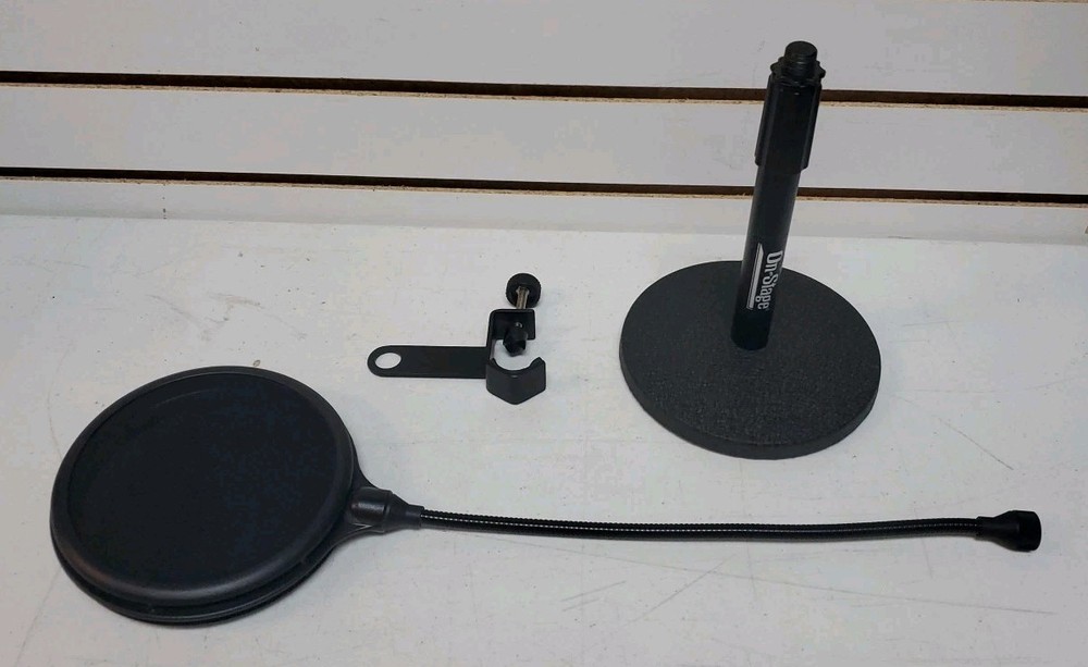On Stage Adjustable Tabletop Microphone Stand & Wind Screen Bundle, Pre-Owned