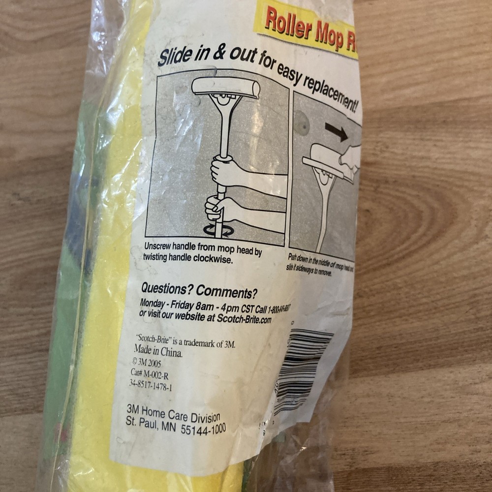 2005 NEW 3M Scotch Brite Roller Mop Refill Cleaning & Scrubber Double Sided