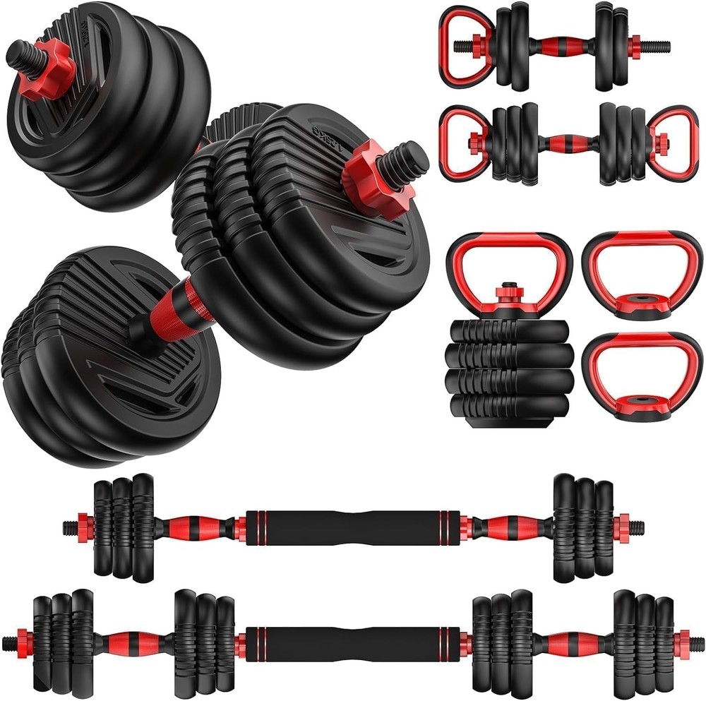 Adjustable Dumbbells Set with Connector, 90lbs