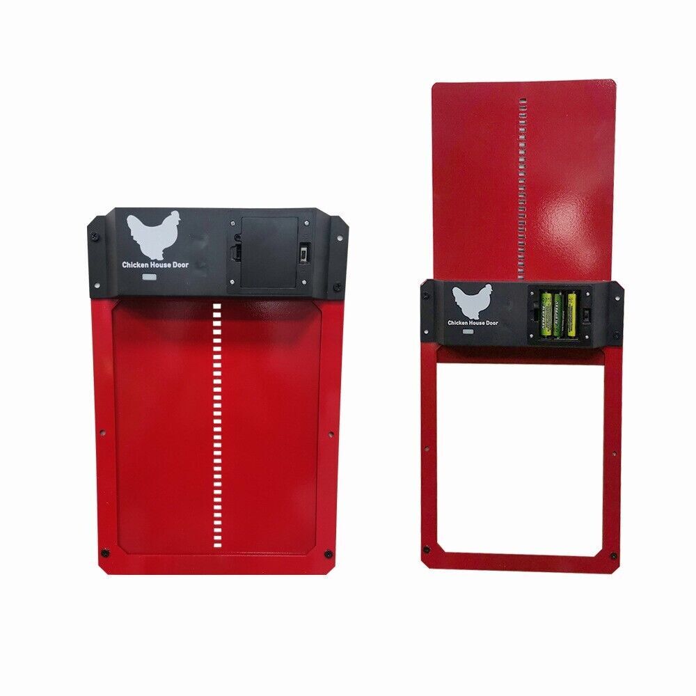 Chicken Coop Door Automatic Waterproof With Light Sensor Poultry Gate Hen NEW