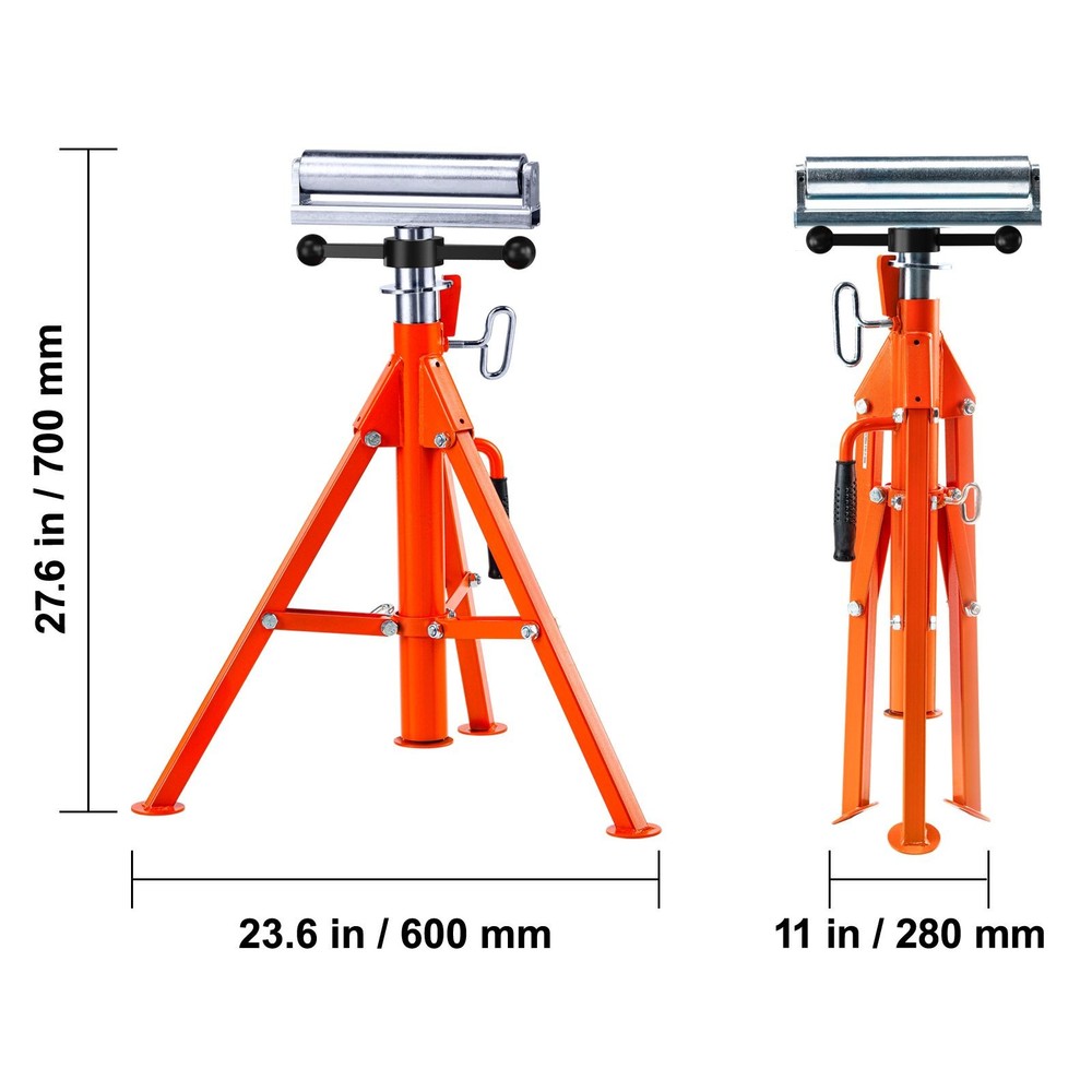 Roller Stand 2500 LBS Capacity Adjustable Height Steel Folding Support