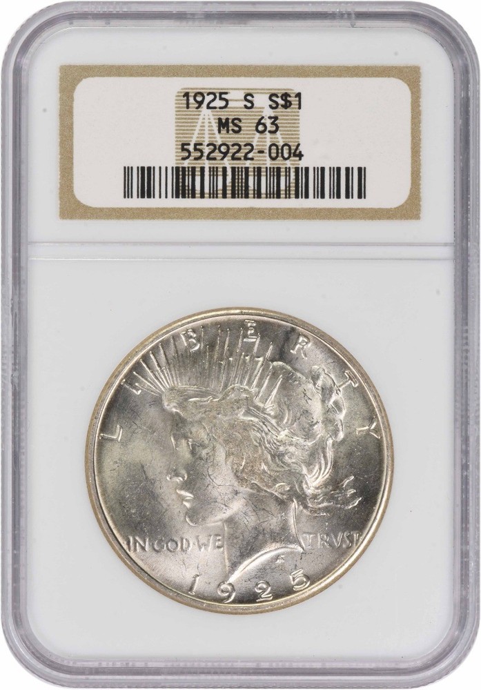1925-S Peace Silver Dollar MS63 NGC