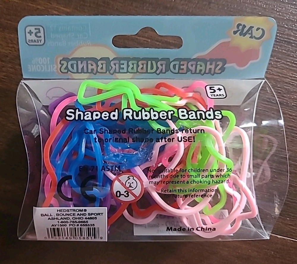 24 Car Shaped Silicone Rubber Bands
