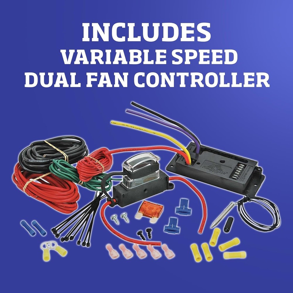 12" Low Profile Dual S-Blade Electric Radiator Puller Fan Variable Speed Control