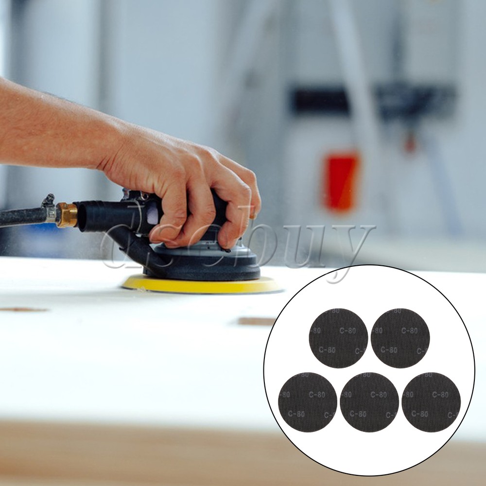 5 Pieces Hook and Loop Mesh Sanding Discs 9" 80 Grit for Stone Ceramic Tiles