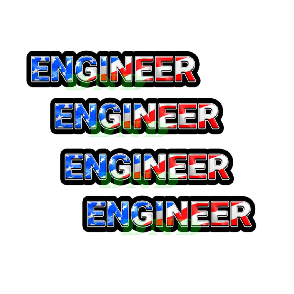 Engineer US Flag Lunch Box Hard Hat Tool Box Helmet Sticker 4 Pack 3 inch