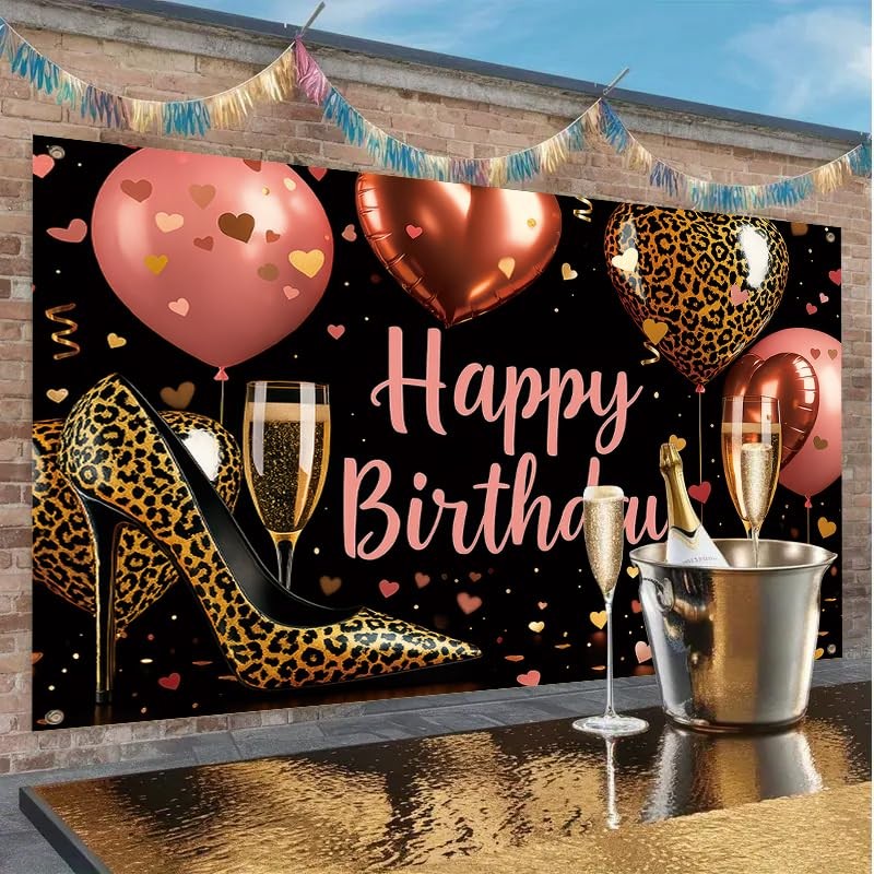 ActFirst Happy Birthday Backdrop, 71 x 43 inches, Polyester Material, Wall Decor