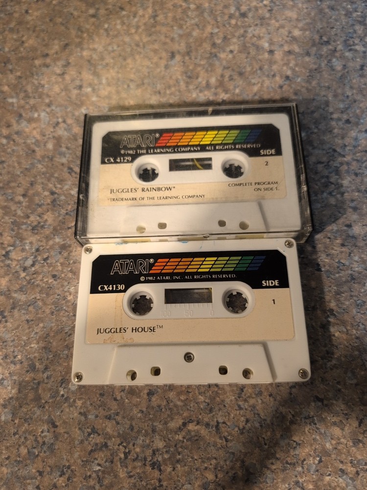 Atari 400/800 Computer Software Cassettes 2-  Juggles Rainbow And  House