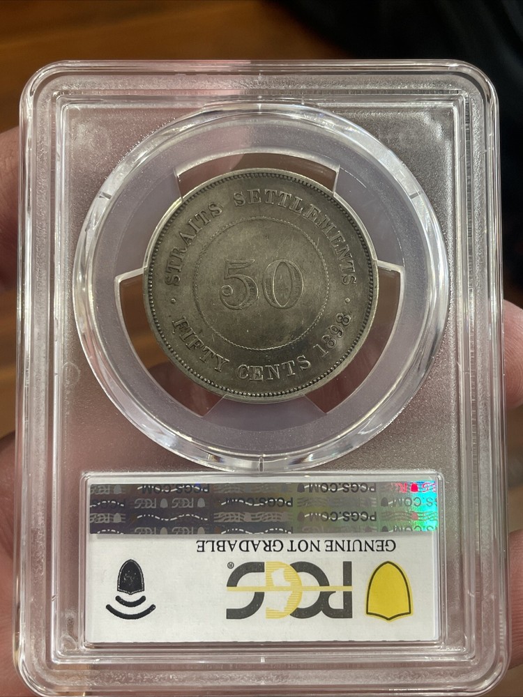 1898 Strait Settlements 50 Cents PCGS VF Cleaned