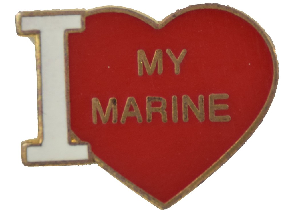 I LOVE MY MARINE HAT PIN