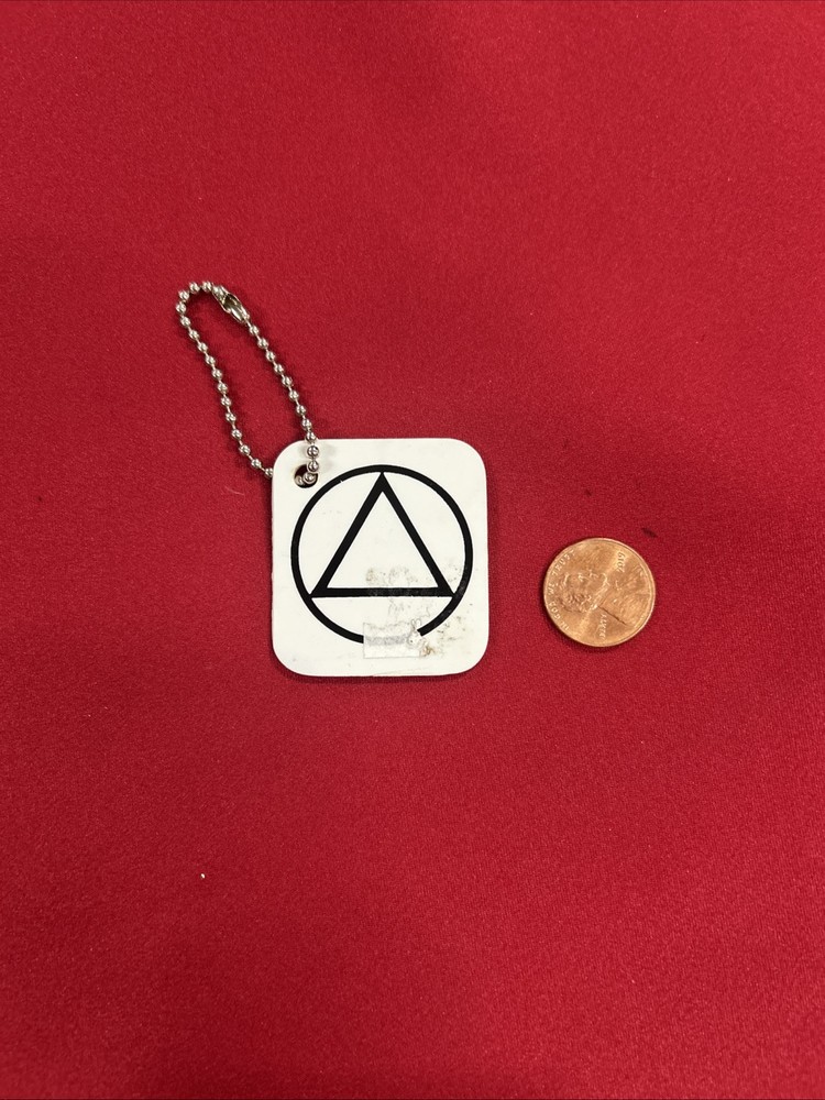 90 Days AA Chip Organization White And Green Square Key Chain