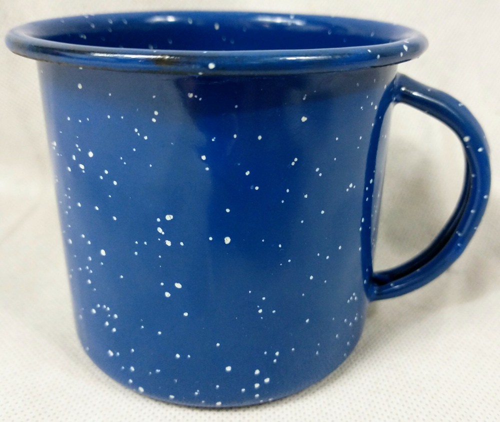 Zeal Optics Blue Speckled Enamel Camping Cup Mug