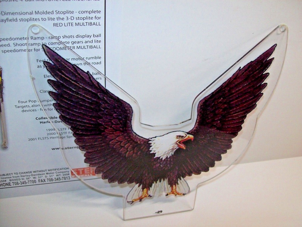 Harley Davidson Motorcycle FLYER & Plastic Eagle Topper Gift For Dad Or Biker