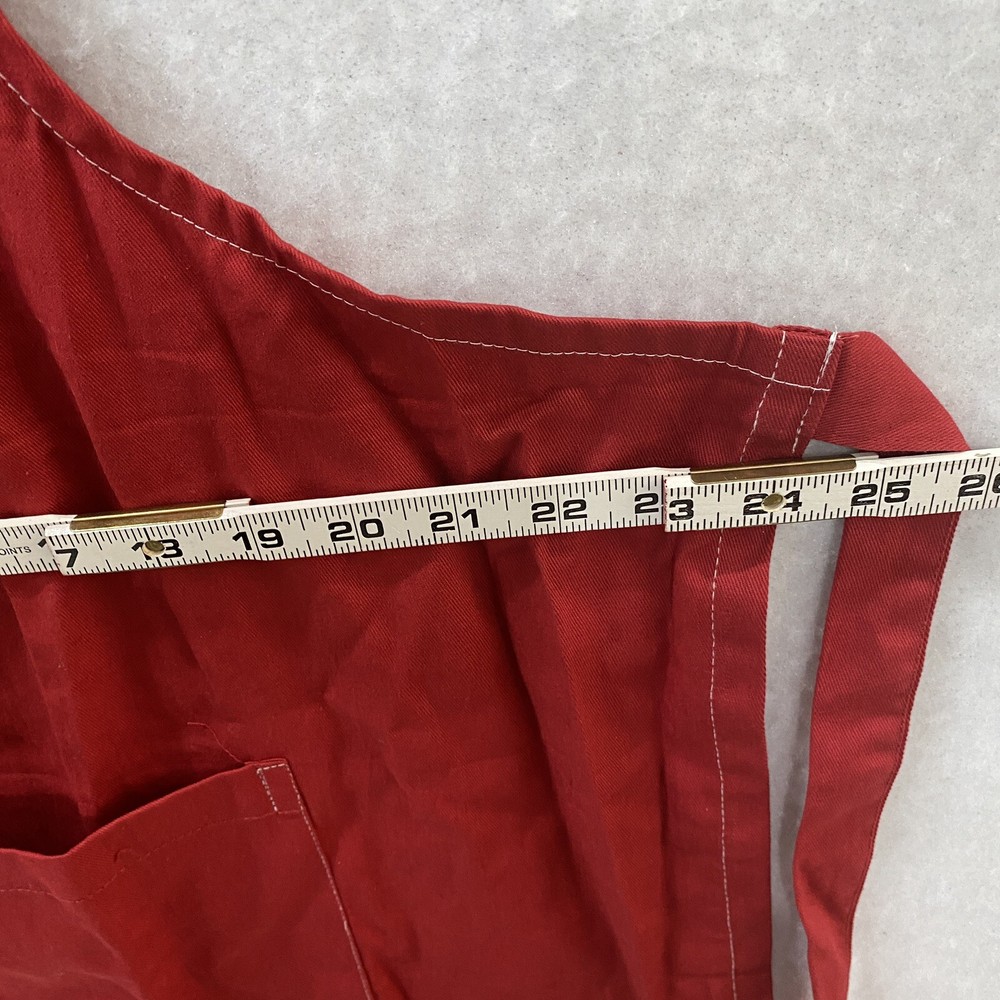 Robert Stanley Christmas Apron Red Front Pockets Adjustable Neck Tie Back