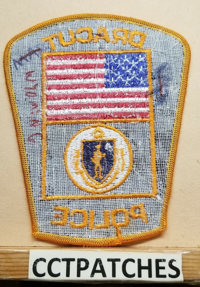 DRACUT, MASSACHUSETTS POLICE (ORANGE) SHOULDER PATCH MA