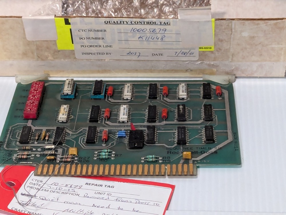 Rockwell-Goss I-D36213 sequence timer board, not fully functional