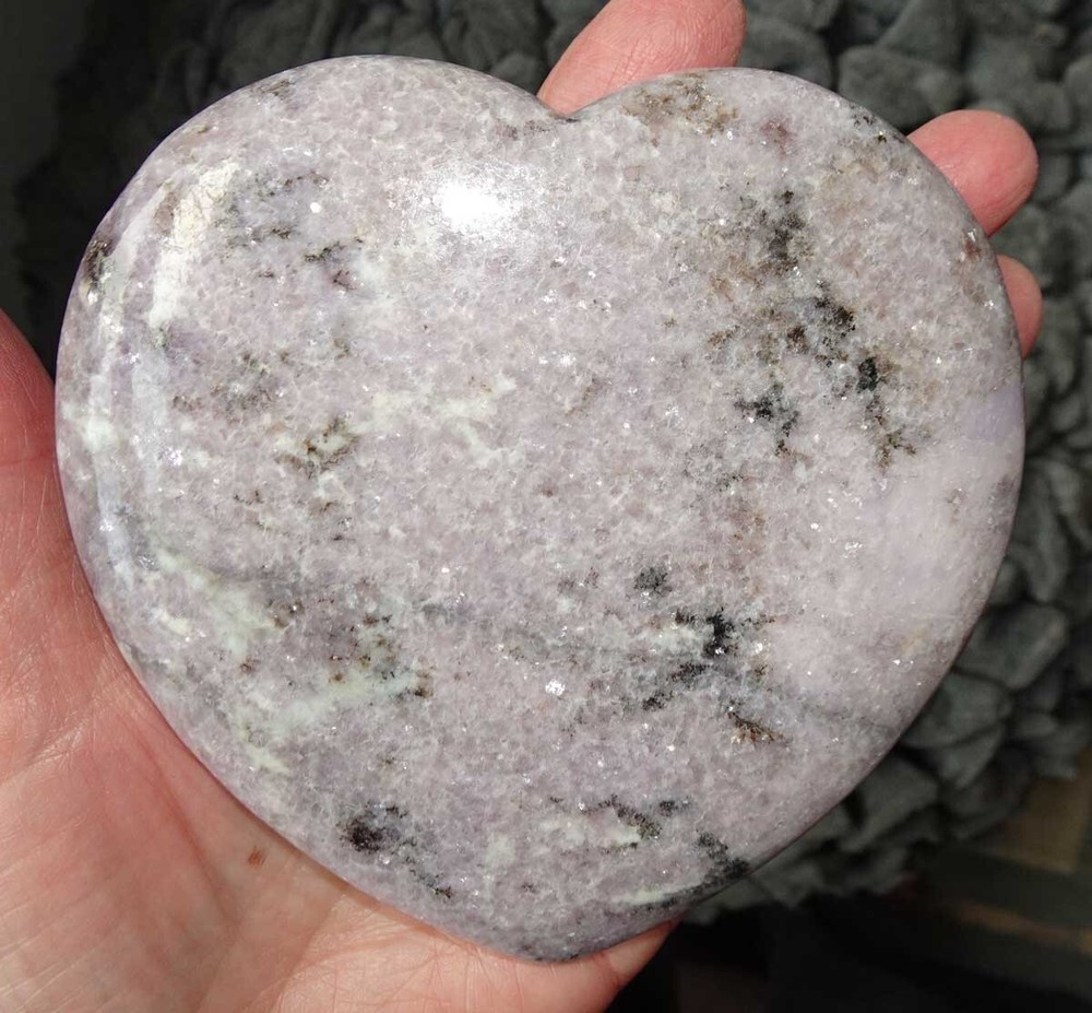 Lepidolite Large Heart Stone sc477