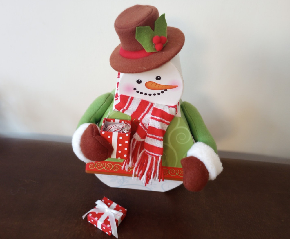 Vintage Harry & David Decorative Stackable 3 Tier Snowman Christmas Gift Box