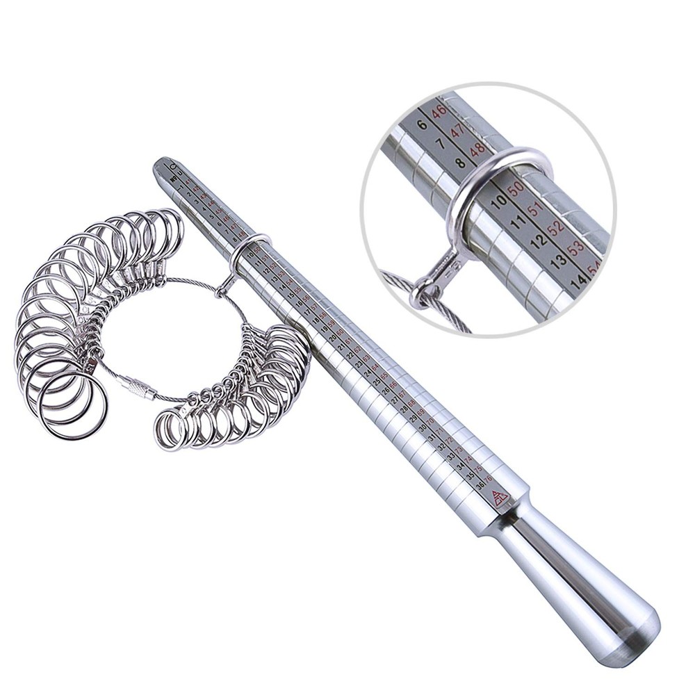 KUUQA Metal Ring Mandrel Sizer and Rubber Hammer Mallet 5Pcs, Set 2