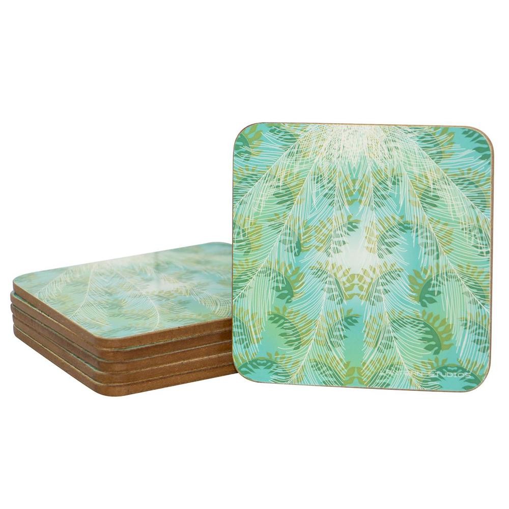 Lantern Studios Botanica Coaster, 6 Sets (Lyrebird)