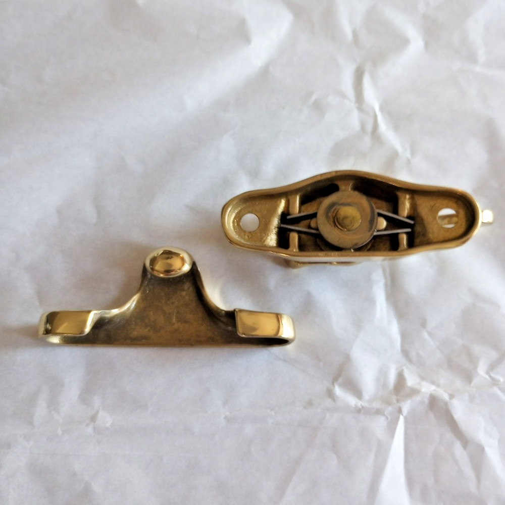 1 NOS Solid Brass Window Sash Lock & Keeper no screws