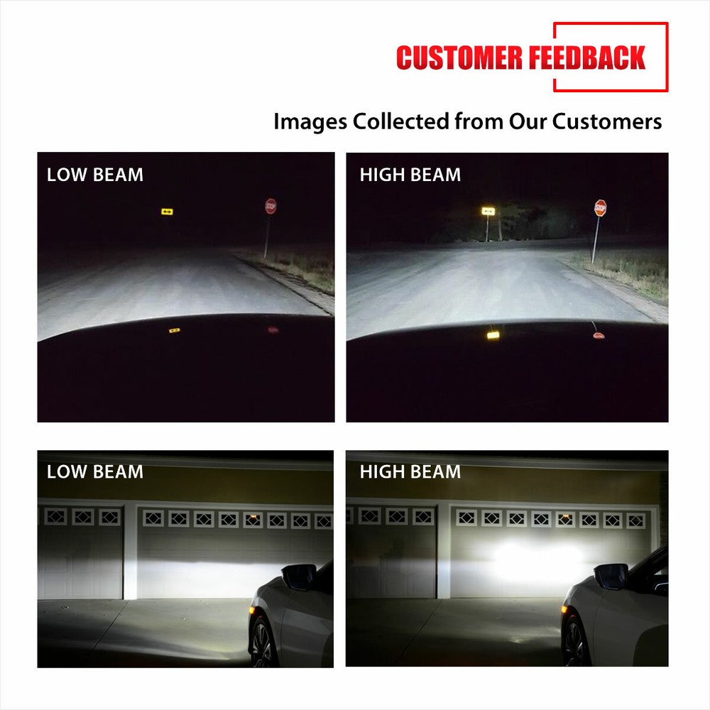 4x LASFIT 9005 H11 LED Headlight Bulbs Conversion Kit High Low Beam Bright White