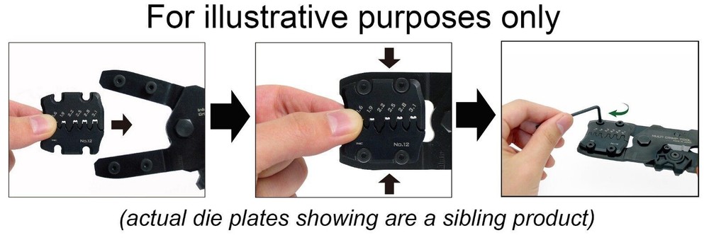 inter-changeable DIE PLATE SET for 'Handy crimp tool' size 'S' ENGINEER PAD-11S