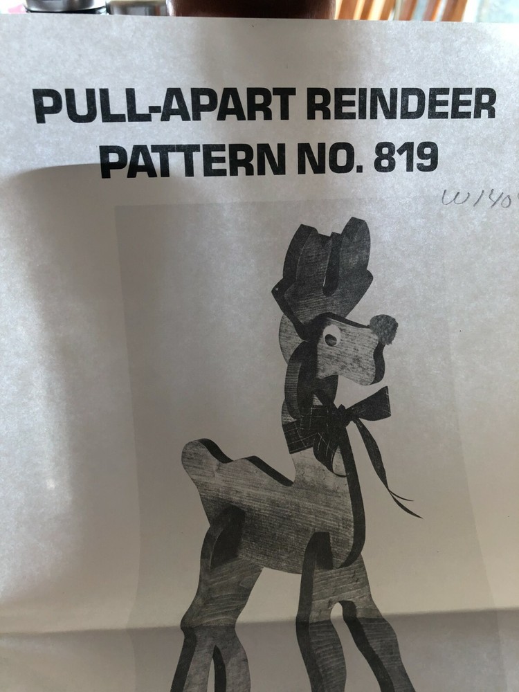 U-Bild Woodworking Project Instructions Pattern Pull-Apart Reindeer Plan No 819