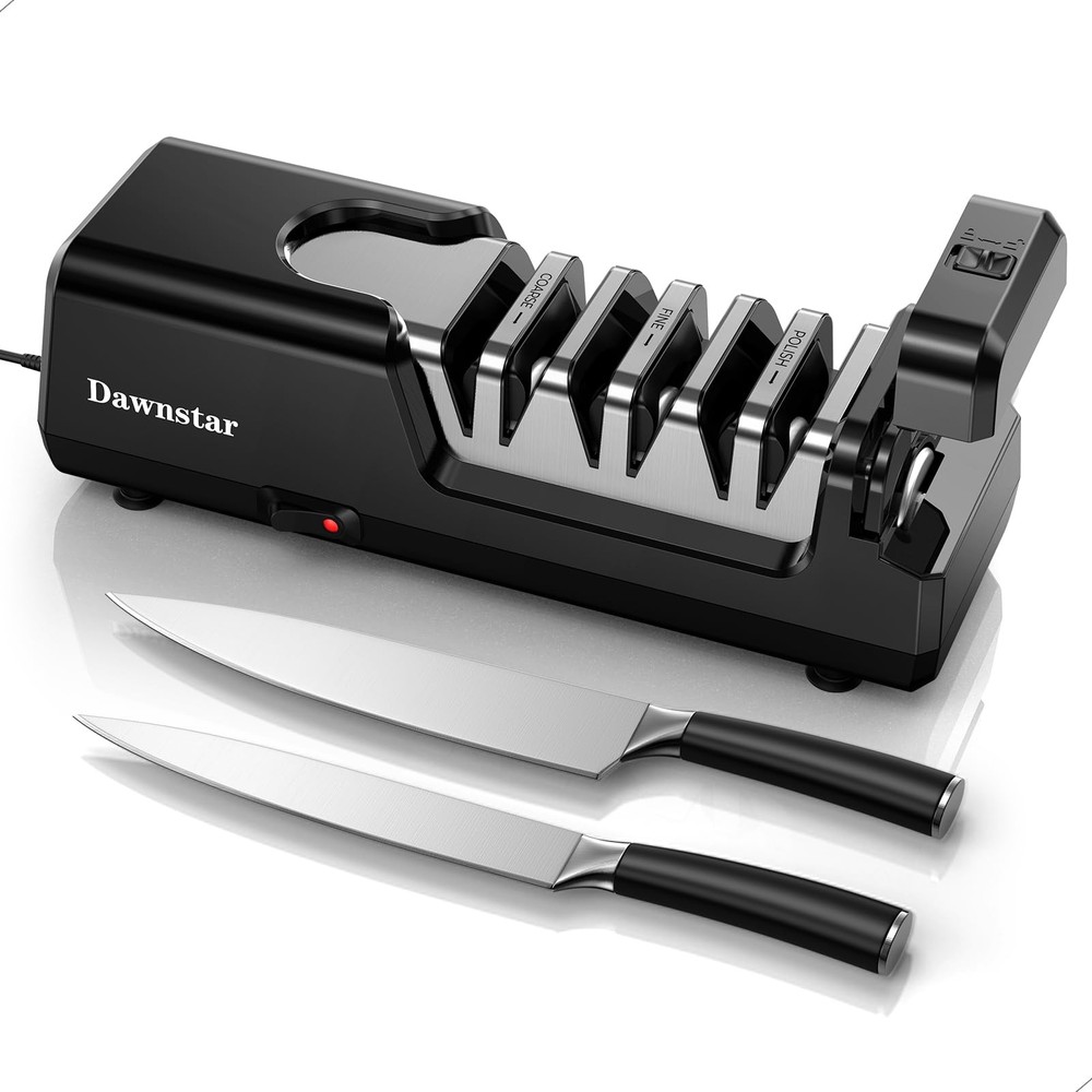 Electric Knife Sharpener, Precise 20° Diamond Knife Sharpener for Kitchen Kni...