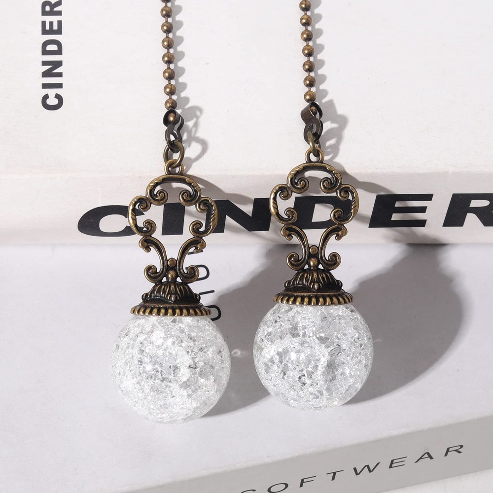 LONGSHENG - SINCE 2001 - Vintage 2PCS White Ceiling Fan Pull Chain Pull Chain...