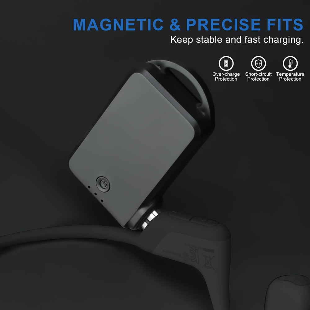 Portable Magnetic Shokz Charger Replacement Charging Cable, Black