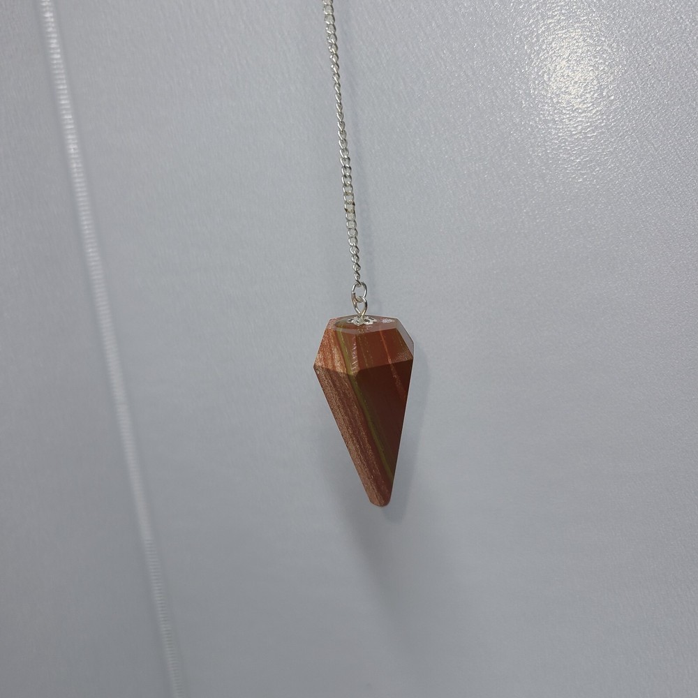 Red Jasper Faceted Cone Crystal Dowsing Pendulum Divination Tool
