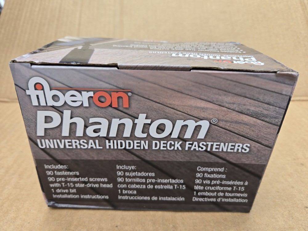 Fiberon Phantom Universal Hidden Deck Fasteners with Pre-Inserted Screws, Black