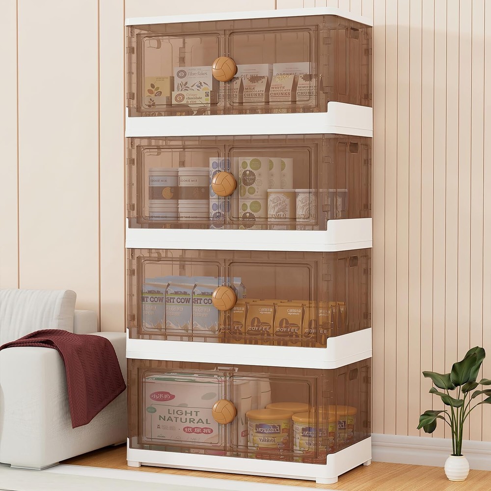 Extra Lager Stackable Storage Bins with Lids, Closet Organizer Storage 432QT