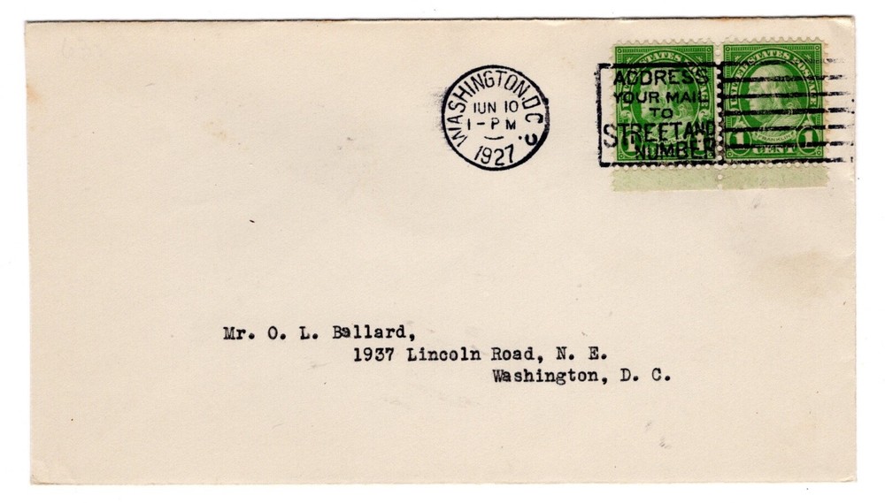 #632 Benjamin Franklin Pair 1c 1927 First Day Cover