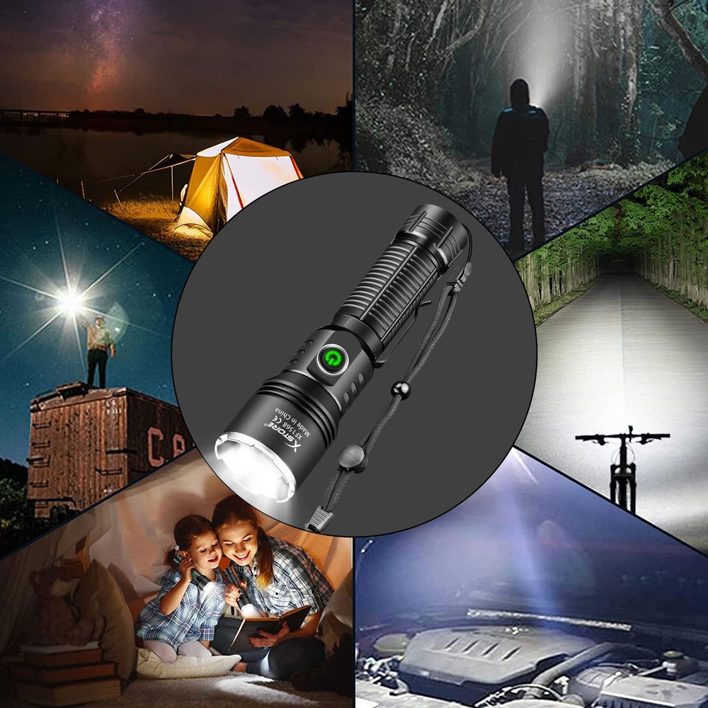 50000000 Lumen Super Bright LED Tactical Flashlight Rechargeable LED Work Light