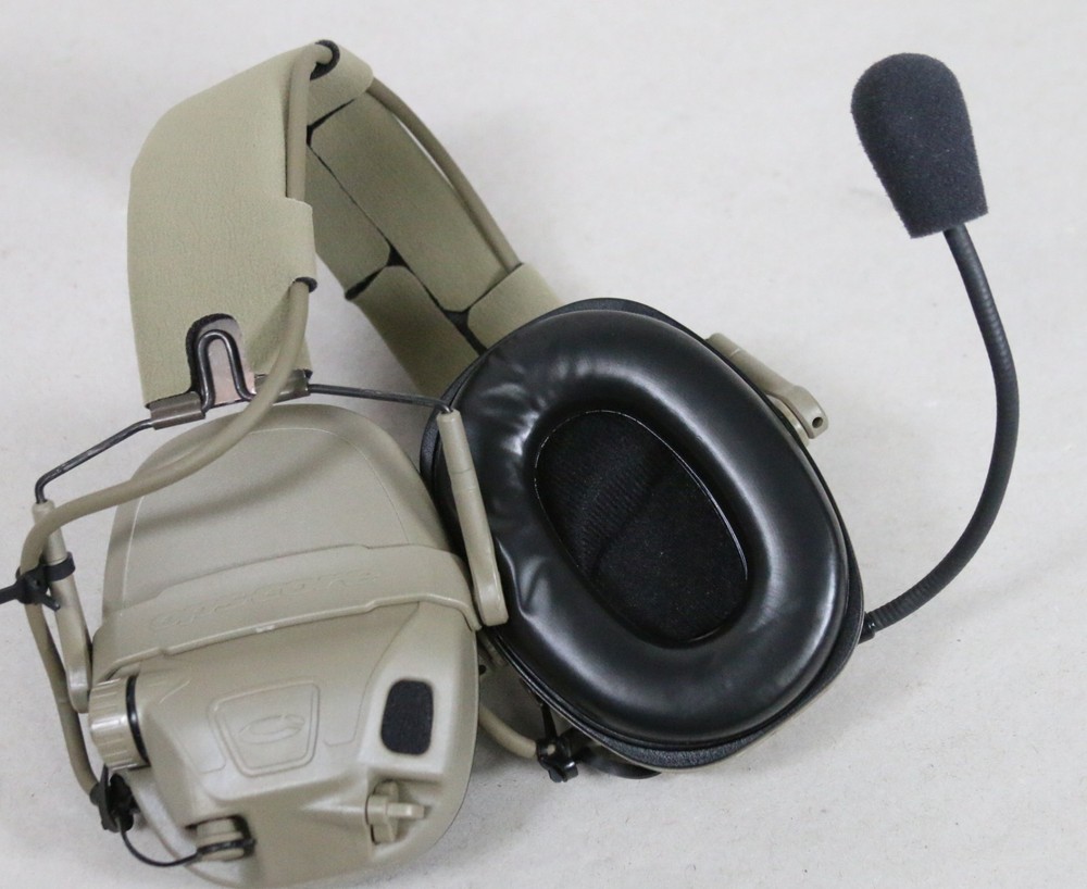 NEW OPEN Ops-Core AMP Communication Headset NFMI Connectorized Tan 499 w/ Mic